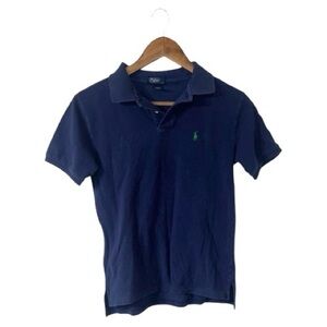 Polo Ralph Lauren Navy Blue Polo Shirt 100% Cotton Size Boys Medium 12/14